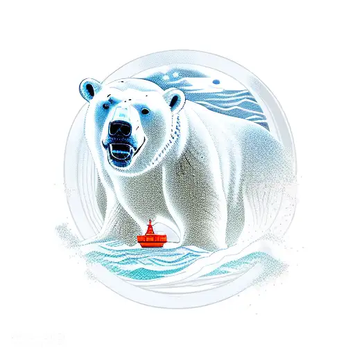 A Polar Bear Riding A Submarine