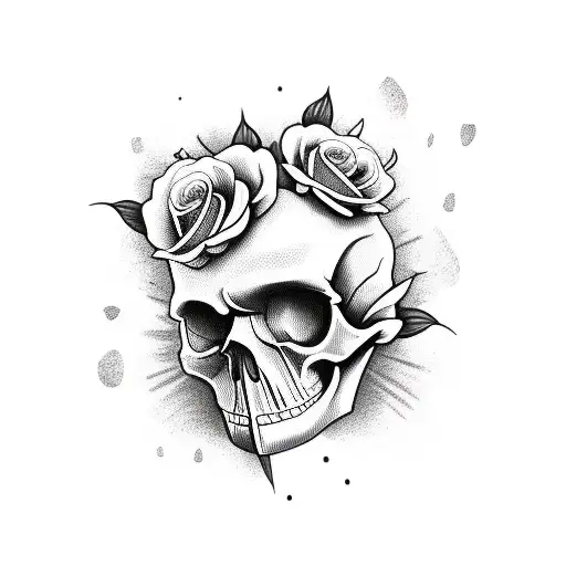 Skull With Roses