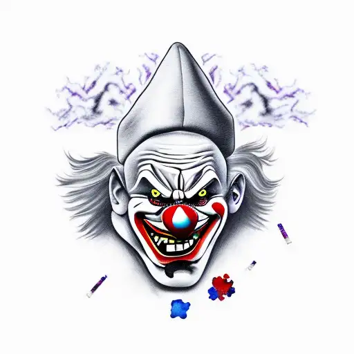 Evil Clown Smoking Meth