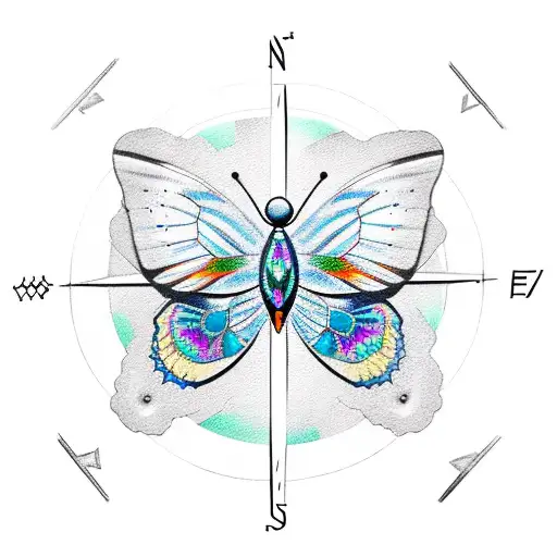 Butterfly With Compass