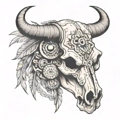 Aztec Indian Cow Skull
