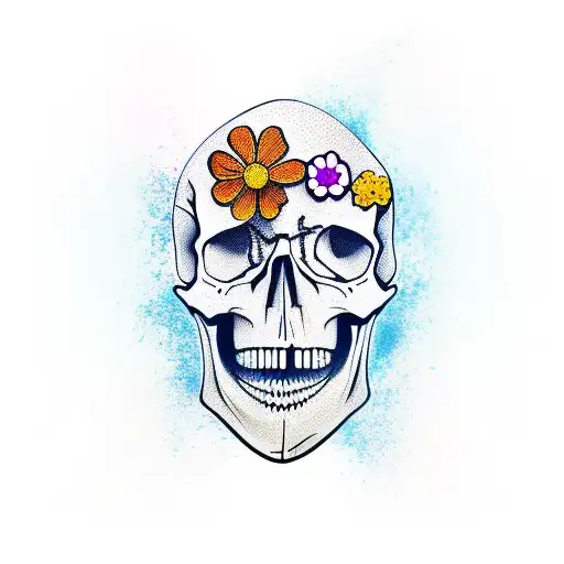 Skull And Flower