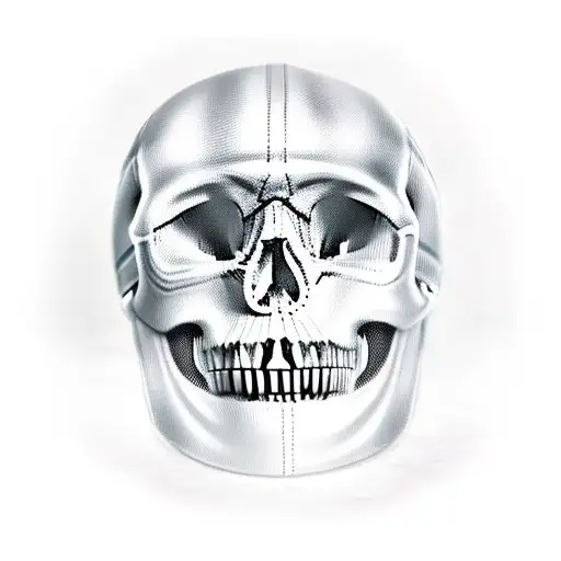 Hyper Realistic Skull Wearing Hockey Helmet