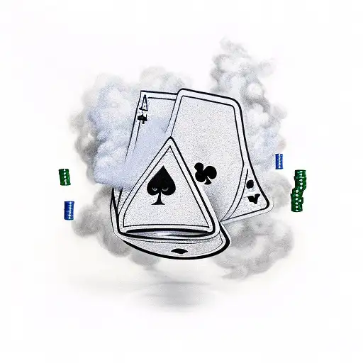 A Dice Rolling On A Poker Table With Smoke Rising From It