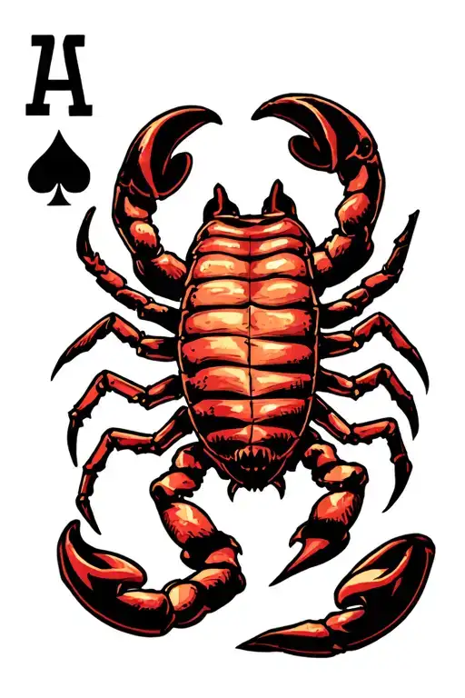 Scorpio Zodiac With Ace Of Cards