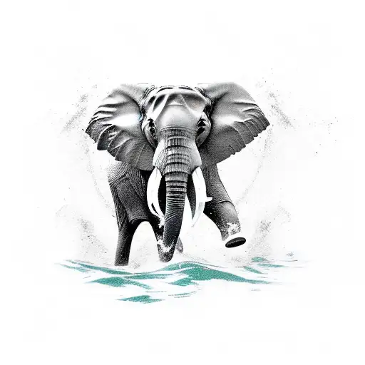 Elephant Swimming Happy