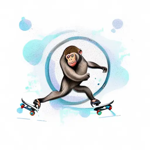 Monkey Boy On A Skate