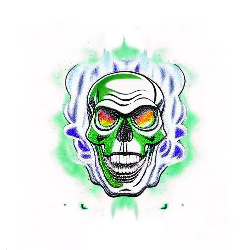 Rick Sanchez Skull Smoke Weed
