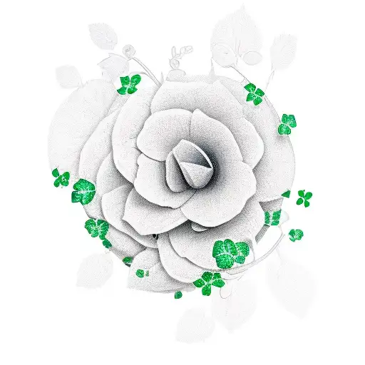 Ladybug With Flower Petals And Ivy