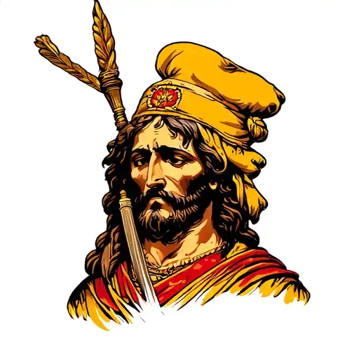 Blackout Tattoo Depicting San Judas Tadeo