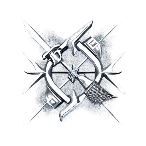 Complex Sword Handle With Sharp Edges Wrapped In Roads