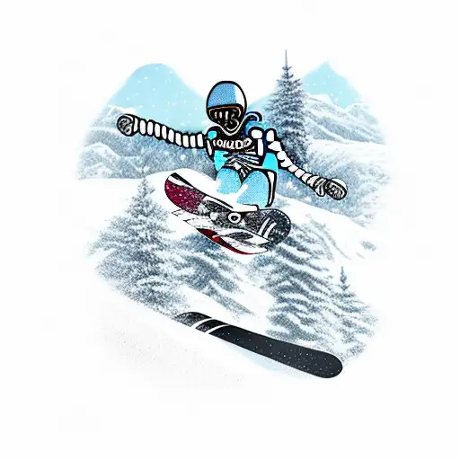 Skeleton Snowboarding