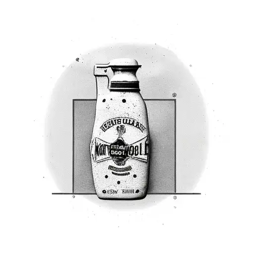 Small Black And White Ketchup Bottle