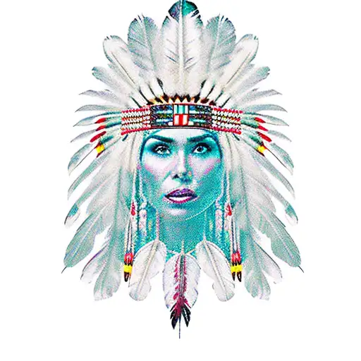 Beautiful Native American Indian Cheffest Headpiece Women