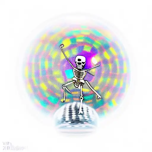 Skeleton Dancing Under A Disco Ball