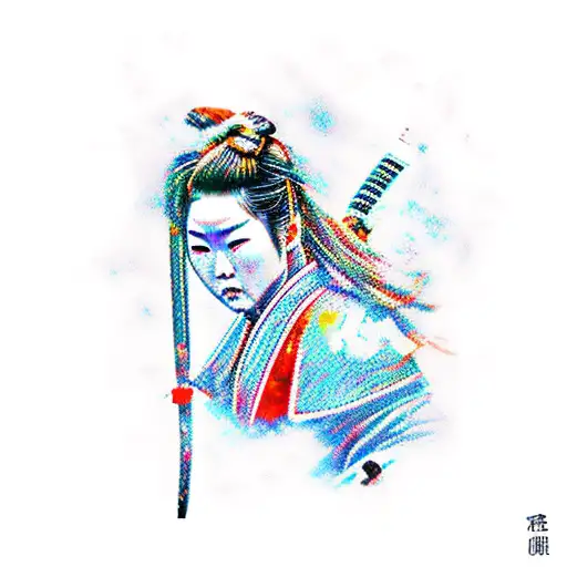 Woman Samurai Fading Away