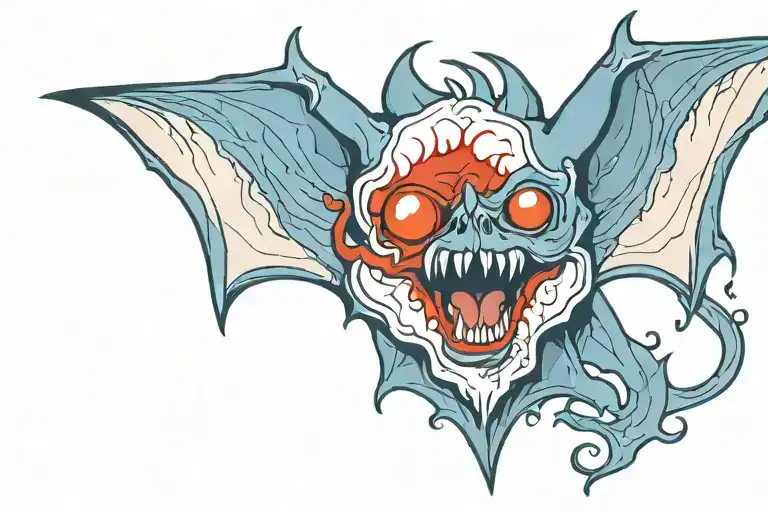 Vampire Bat With Blood