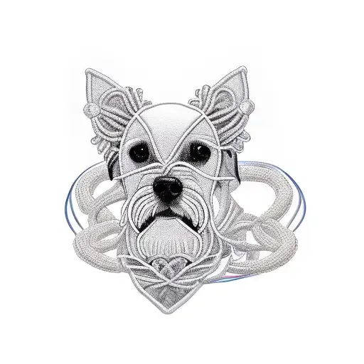An Intricate Macrame Design Forming The Shape Of A Loyal Dog