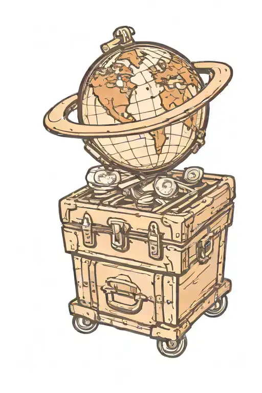Globe With Luggage Next To It