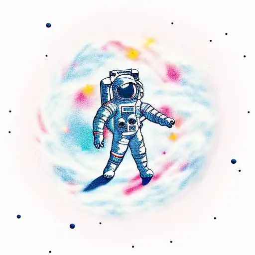 Astronaut On Moon With Stars Background