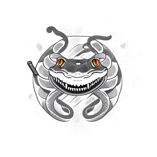 Angry Snake With Knife