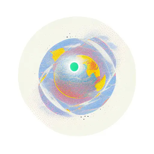 A Minimalist Design Of A Planet With Computer Code Orbiting Around It