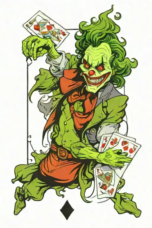 Joker Holding Card That Says 90Th Haha Half Melting