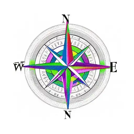 Compass With Family Initials