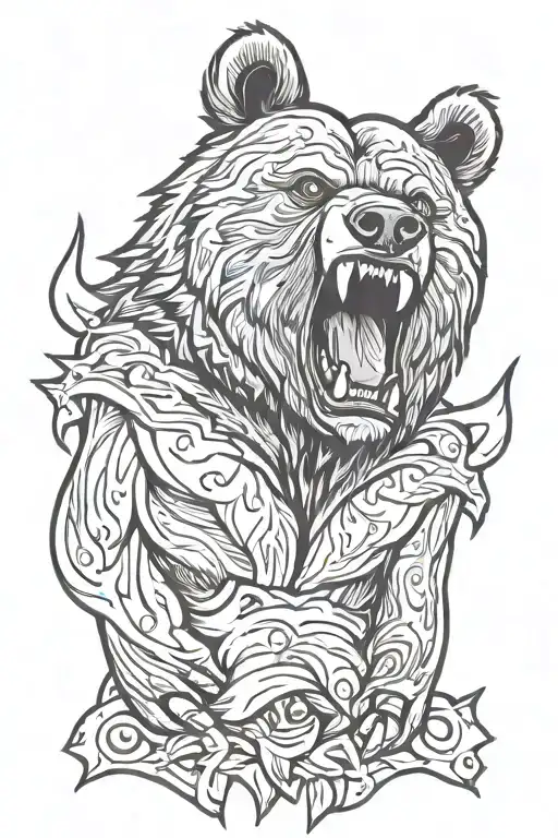 Pissed Off Grizzly Bear Head