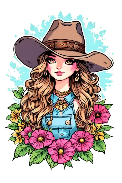 Girly Country Tattoo Design