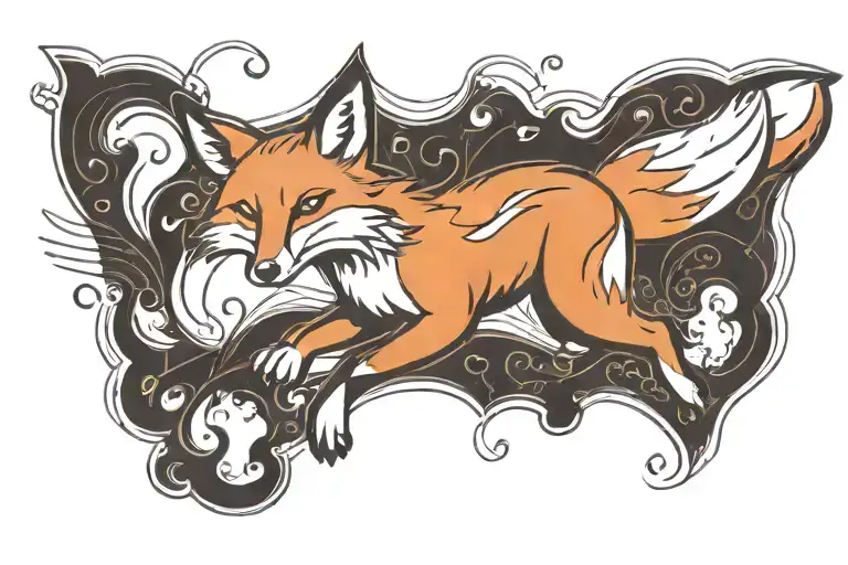 Fox Full Body Prancing Jumping Stretched