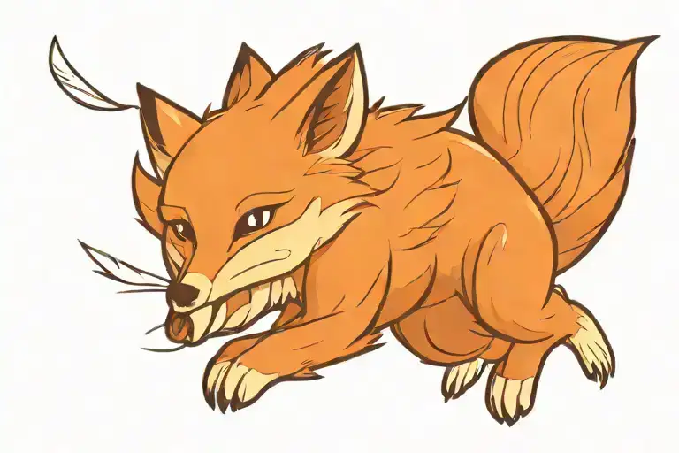 Fox Full Body Prancing Jumping Stretched