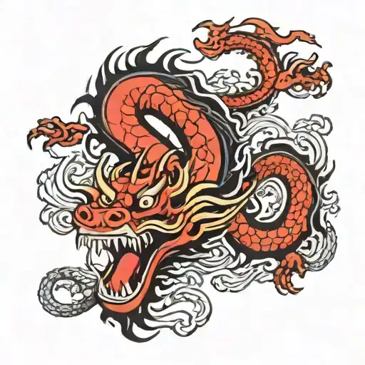 Chinese Dragon Red With Black Eternal Return