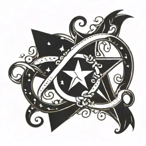 Black Stars With An Infinity Symbol