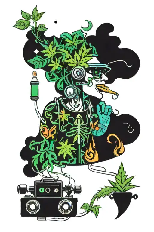 Weed And Ecstasy Pill With Techno Music