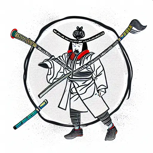 Samurai In Moon Light