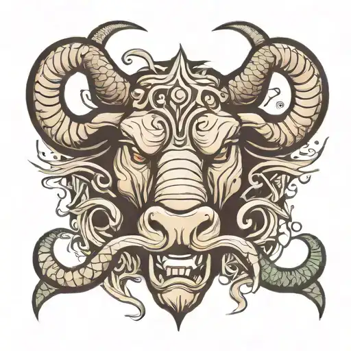 Bull Head With Septum Ring Snake