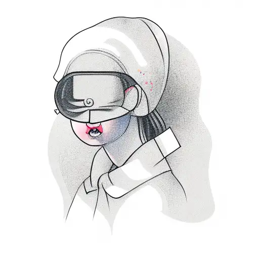 Girl With A Money Bag Shoved Over Her Head