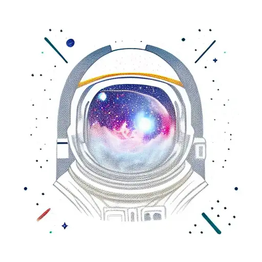 A Man In A Space Suit Floating With A Galaxy Background