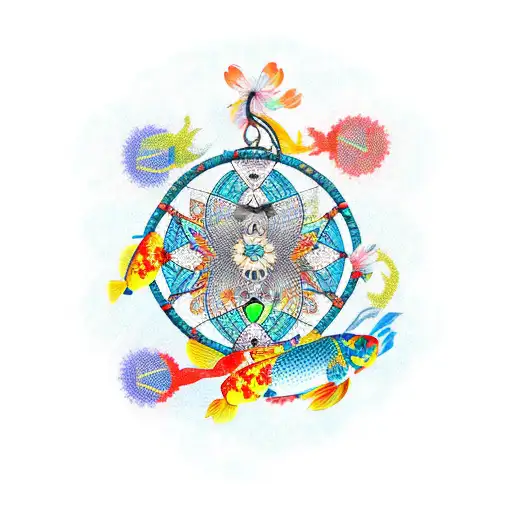 Dreamcatcher With Koi Fish