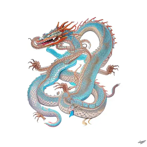 Dragon And Hydra Snake In The Sleeves