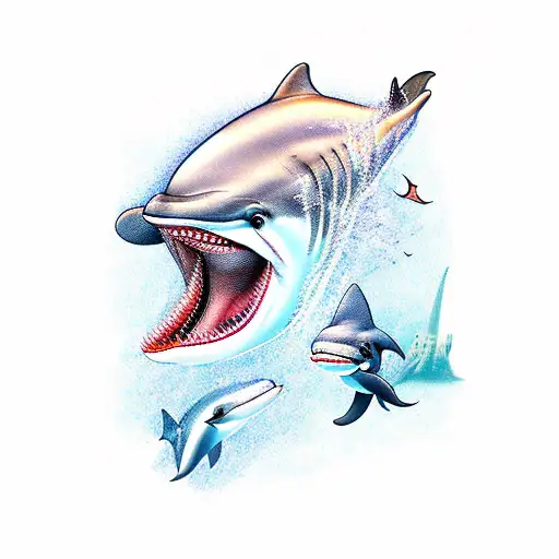 Dolphin And A Shark