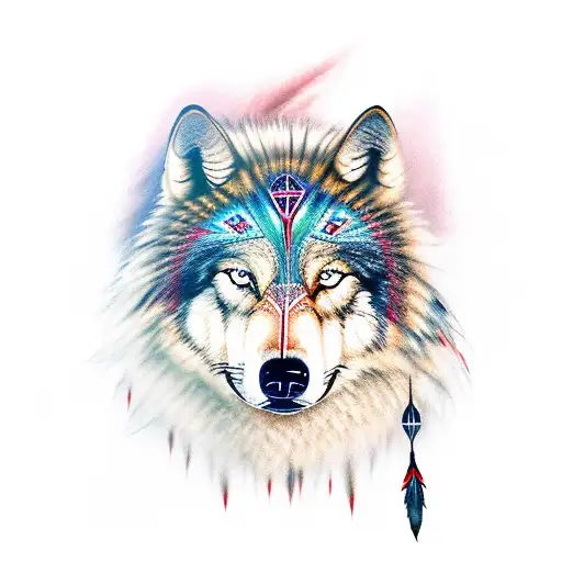 Native American Style Good Wolf Bad Wolf
