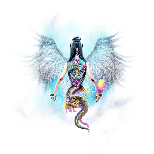 Feminim Dragon With Wings