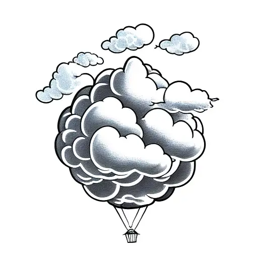 Balloon Hiding Behind A Cloud