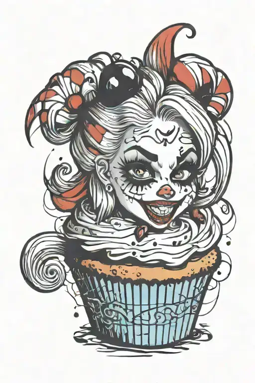 Harley Quinn Scary Cupcake