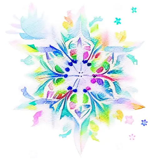 Watercolor Snowflakes Turn Into Flowers