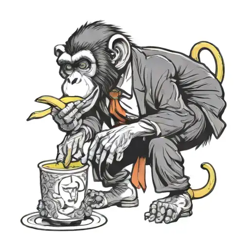 Monkey Eating President Of A Banana Republic