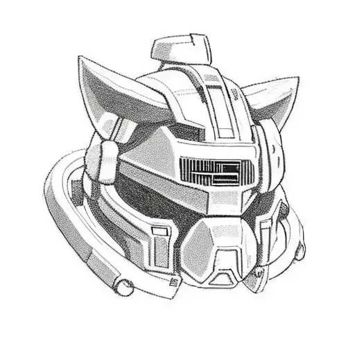 Pokemon Cubone Wearing Halo Master Chief Helmet