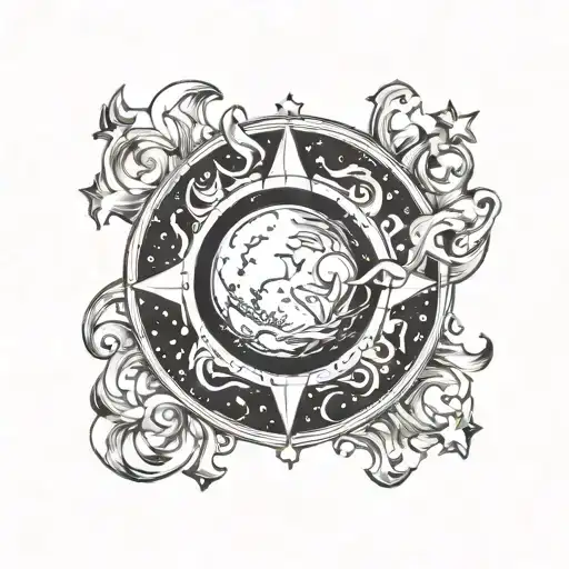 Vintage Moon Tarot Card